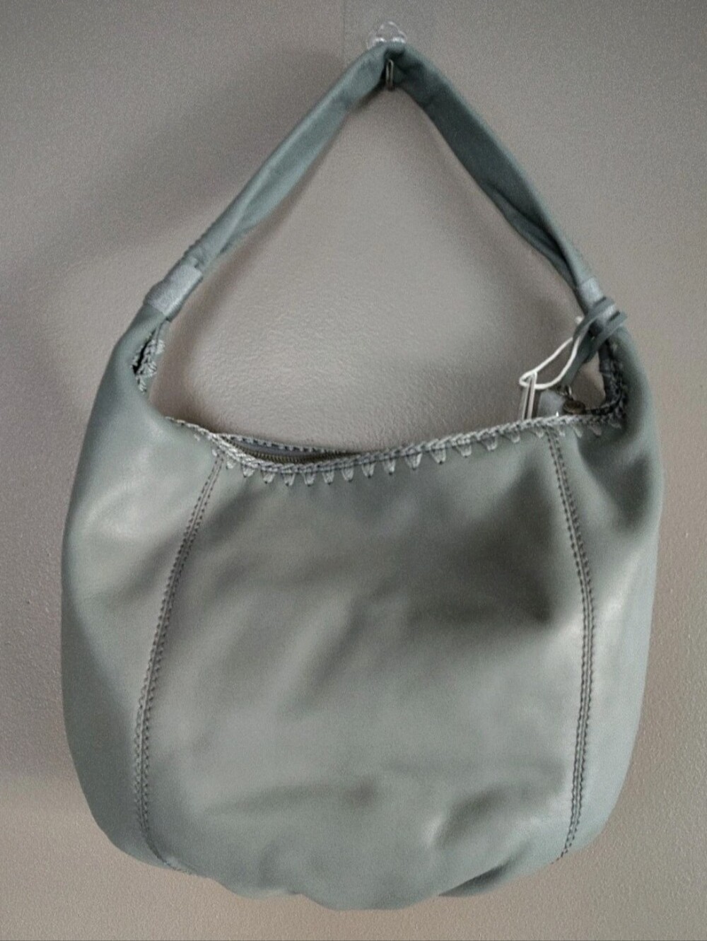 The Sak Leather Hobo Handbag In Dusty Blue New